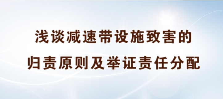浅谈减速带设施致害的归责原则及举证责任分配